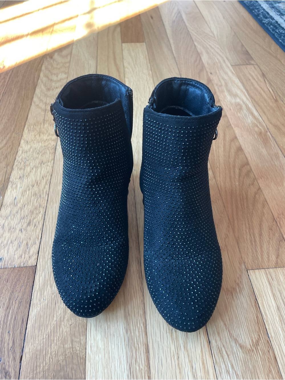 Mia Shoes Black Studded Ankle Booties